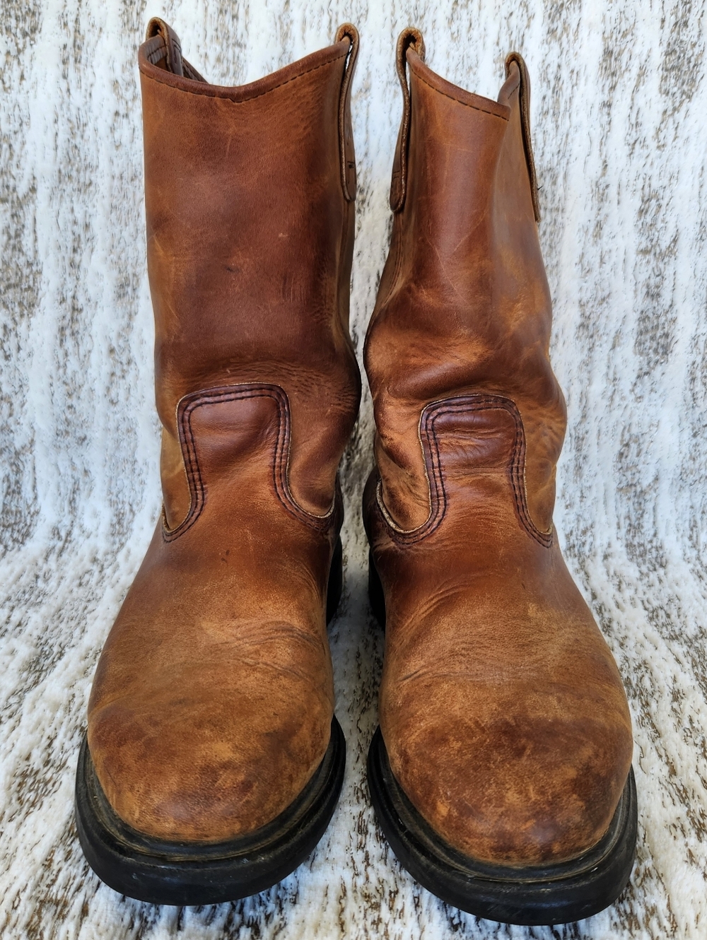 Red Wing Vintage "Pecos" Boots Brown Leather 1990's Western Work, Men's Size 10E - Picture 3 of 13